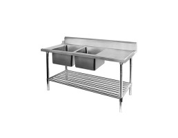 Left Inlet Double Sink Dishwasher Bench - DSBD7-1800L/A