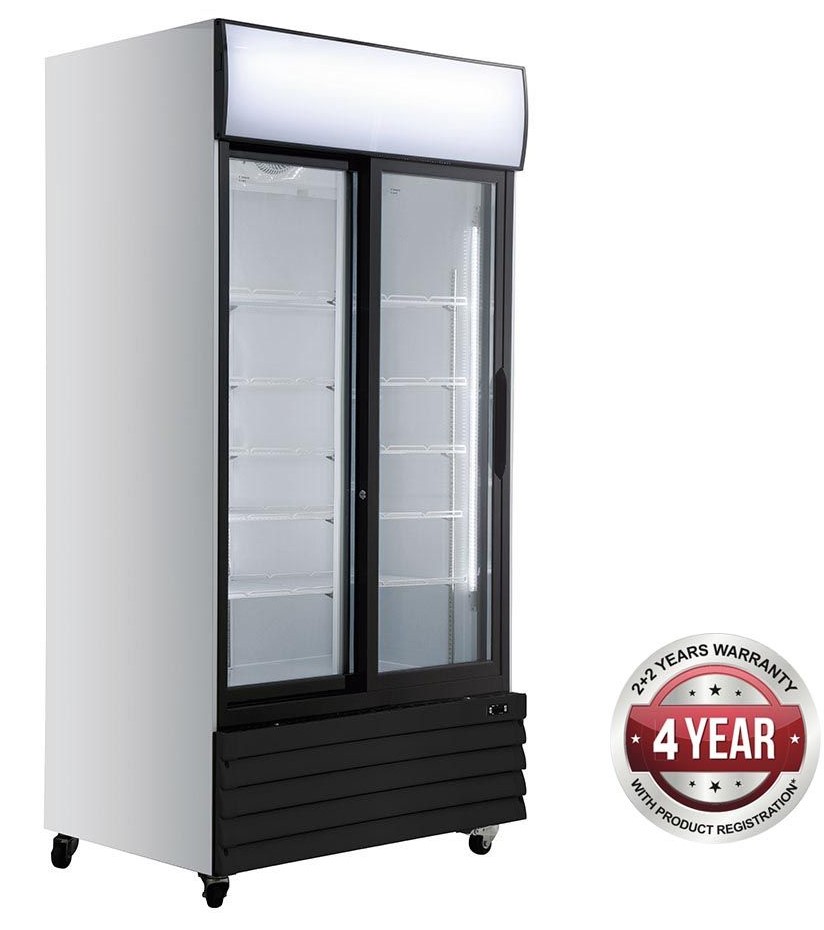 2 Glass Door Drink Fridge 1000Lt LG1000BP Adgemis Refrigeration